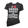 Womens Cartel Ink Shoes Booze And Boys With Tattoos Tee